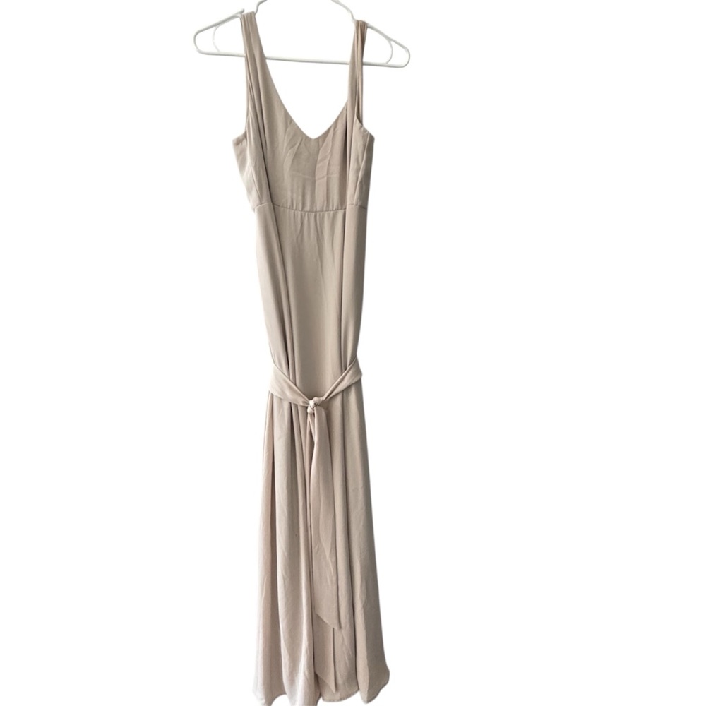 Show Me Your Mumu Dress Champagne Size M Bridesmaid Chiffon Sleeveless Maxi